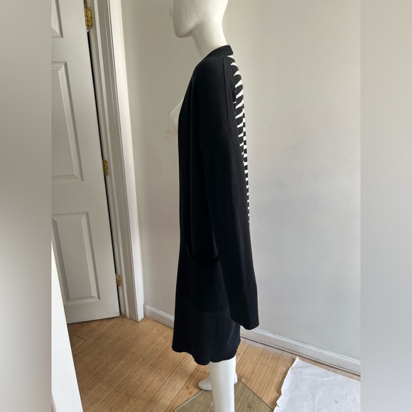 Haider Ackermann Black Wool Silk Blend Longline Open-Front Cardigan Sweater S - Picture 2 of 7